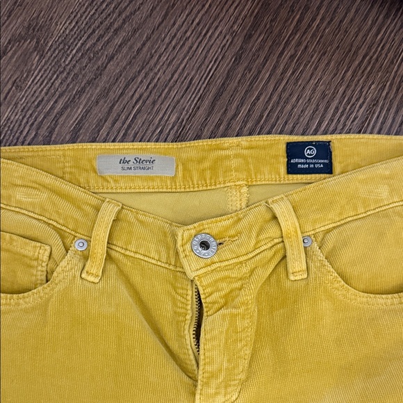 AG Adriano Goldschmied “The Stevie” Slim Straight Mustard Yellow Corduroy Pants - Picture 3 of 5